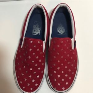 Red and silver star Vans